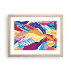 Een poster in een licht eiken lijst - Een kleurrijke puinhoop - 40x30 cm