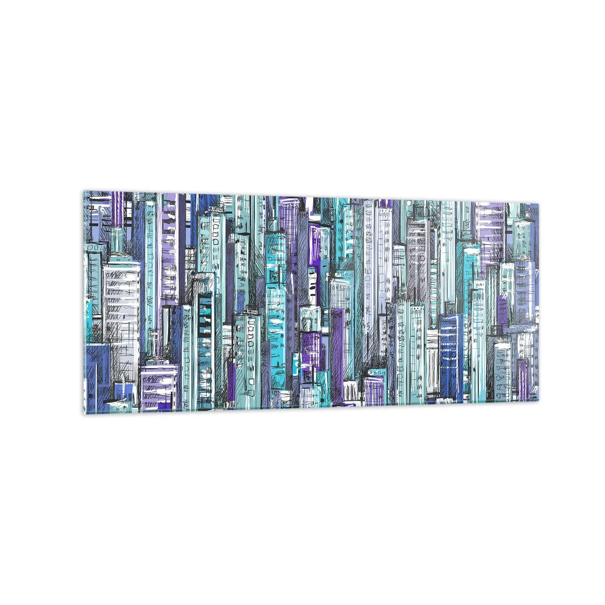 Schilderen op glas - Blauwachtig van de hemel - 120x50 cm