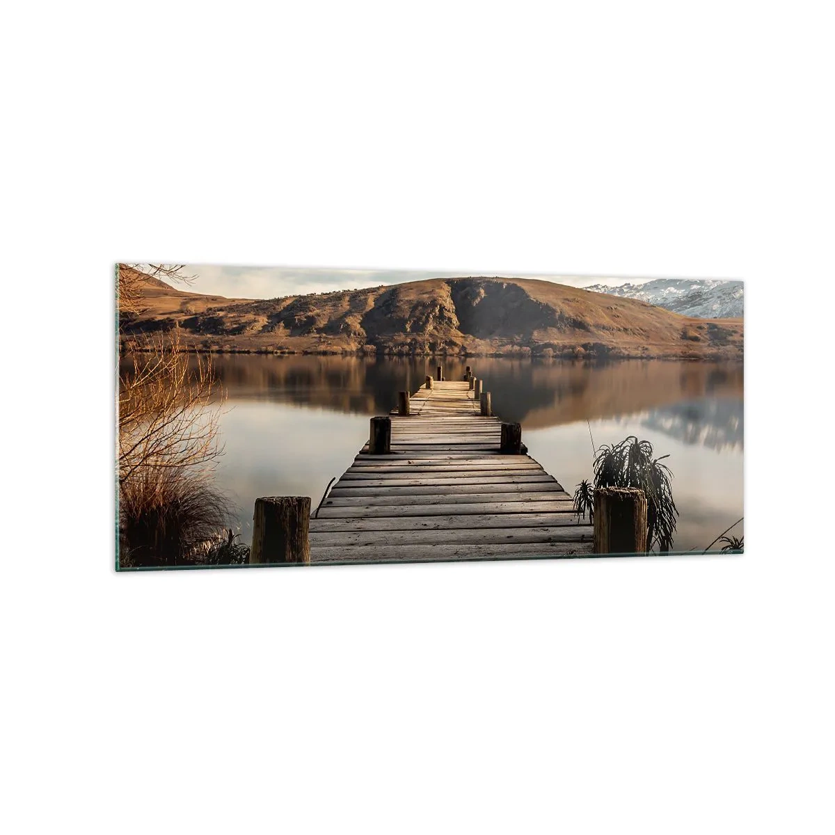 Schilderen op glas - Landschap in stilte - 120x50 cm