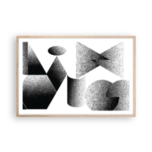 Een poster in een licht eiken lijst - Hoeken en ovalen - 91x61 cm