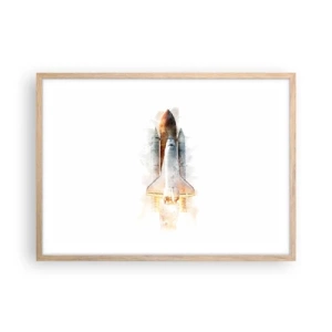 Een poster in een licht eiken lijst - Ontdekkingsreizigers, aan de slag - 70x50 cm
