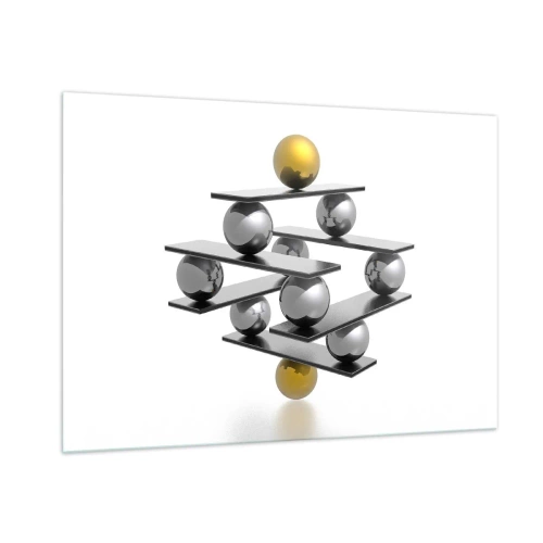 Schilderen op glas - Goud-zilver balans - 100x70 cm