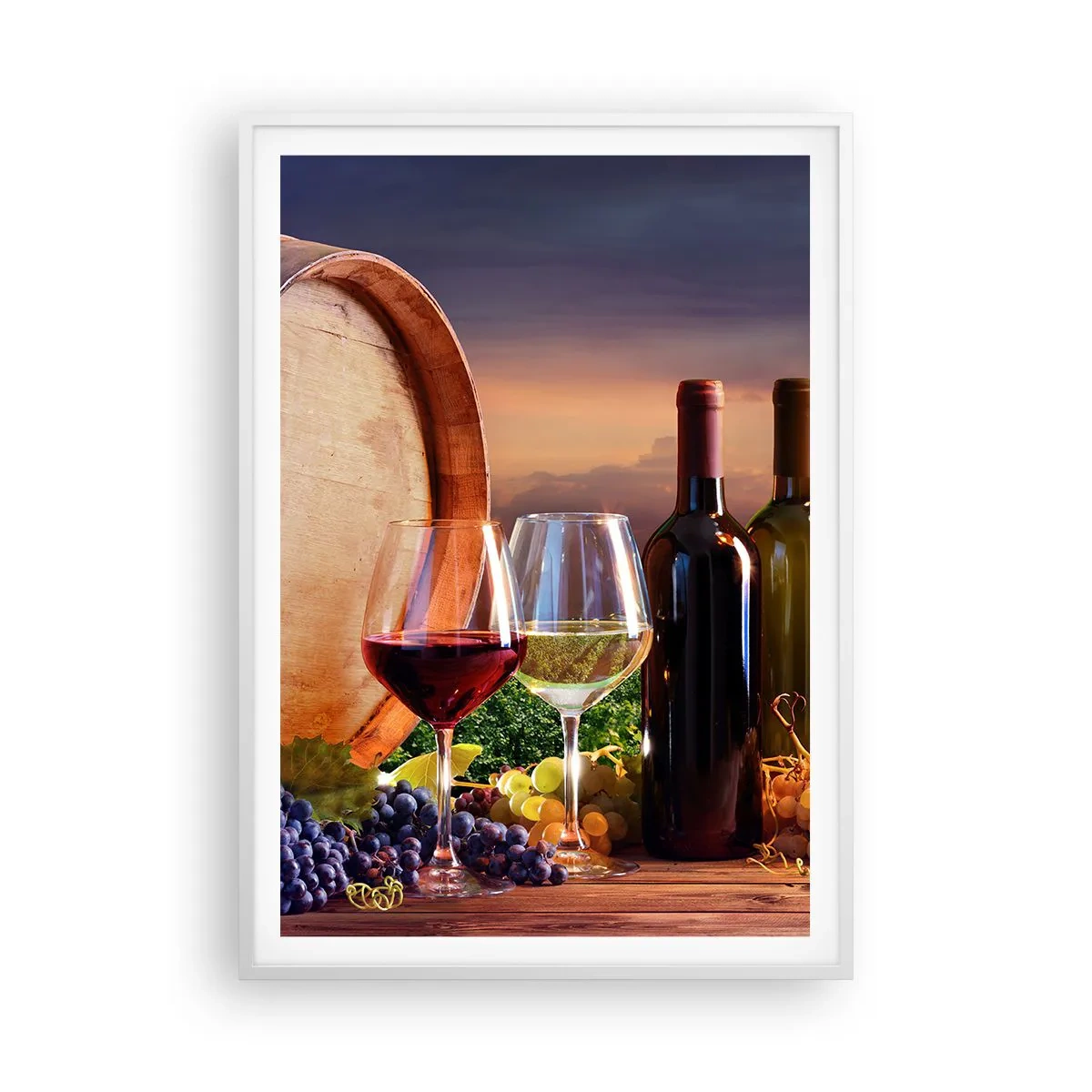 Poster in een witte lijst - Het leven smaakt hier - 70x100 cm