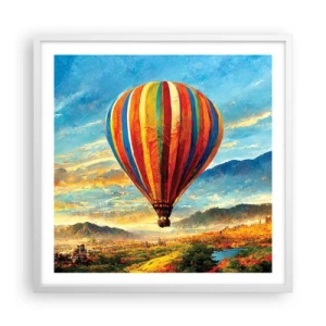 Poster in een witte lijst - In stilte zie je meer - 60x60 cm