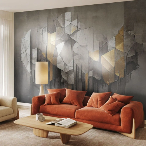 Zelfklevend Fotobehang Deluxe Sticker - Compositie van ijs en licht - Abstractie, Deel, Art-deco - 150x105 cm