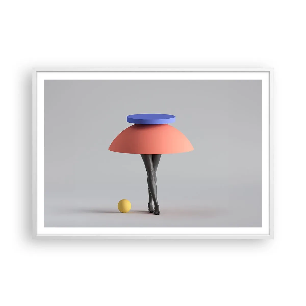 Poster in een witte lijst - Surrealistische compositie - 100x70 cm