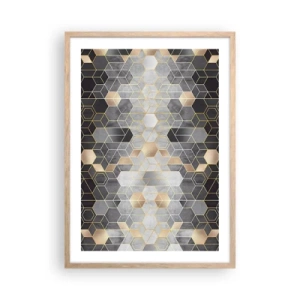 Een poster in een licht eiken lijst - Diamant samenstelling - 50x70 cm