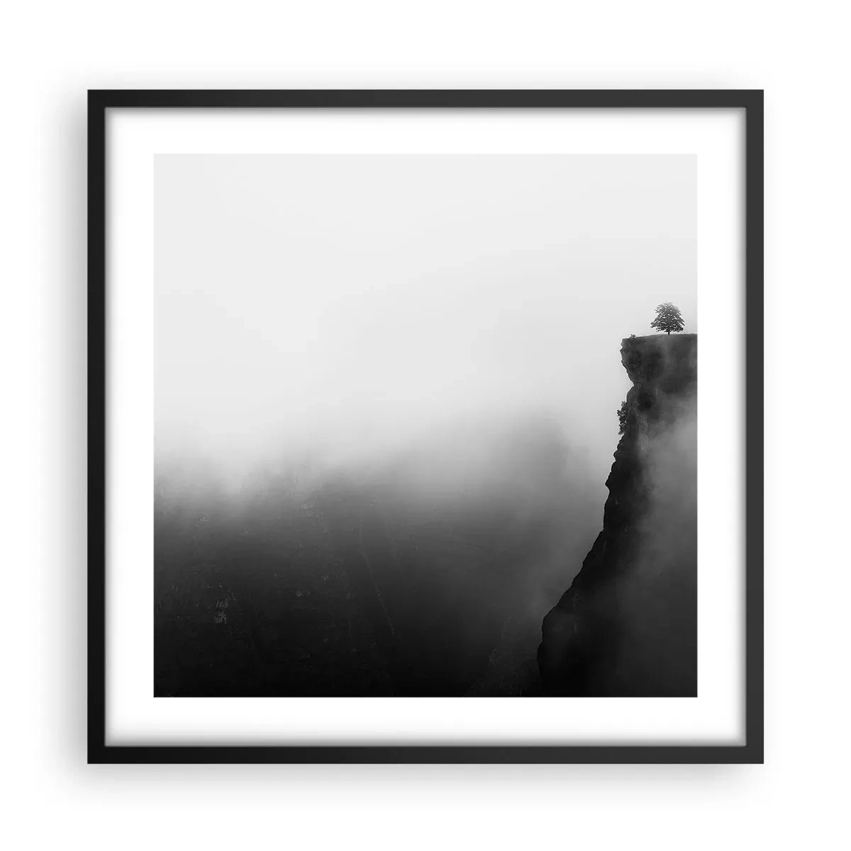 Poster in een zwarte lijst - Aan de rand van de wereld - 50x50 cm