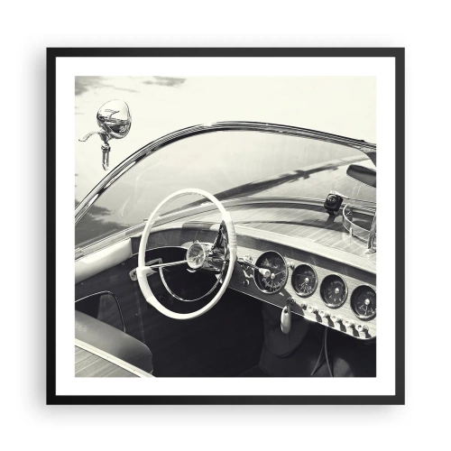 Poster in een zwarte lijst - Weer voor de rijken - 60x60 cm