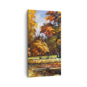 Schilderen op canvas - Landschap in goud en brons - 55x100 cm