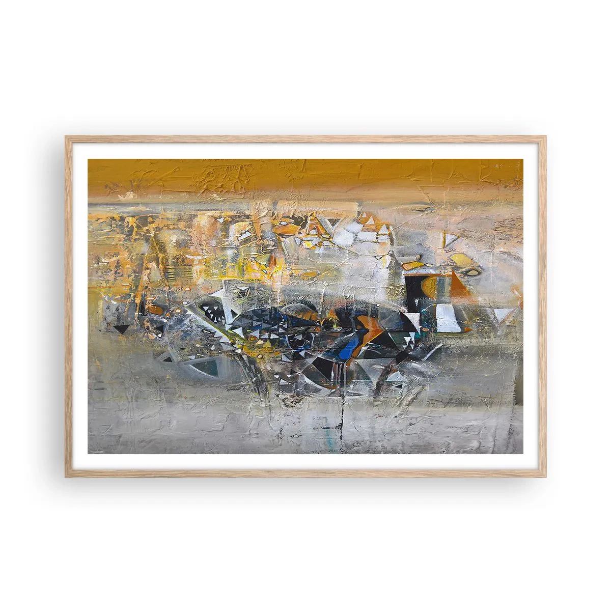 Een poster in een licht eiken lijst - Alles komt goed - 100x70 cm