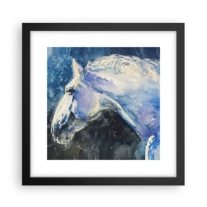 Poster in een zwarte lijst - Portret in een blauwe gloed - 30x30 cm