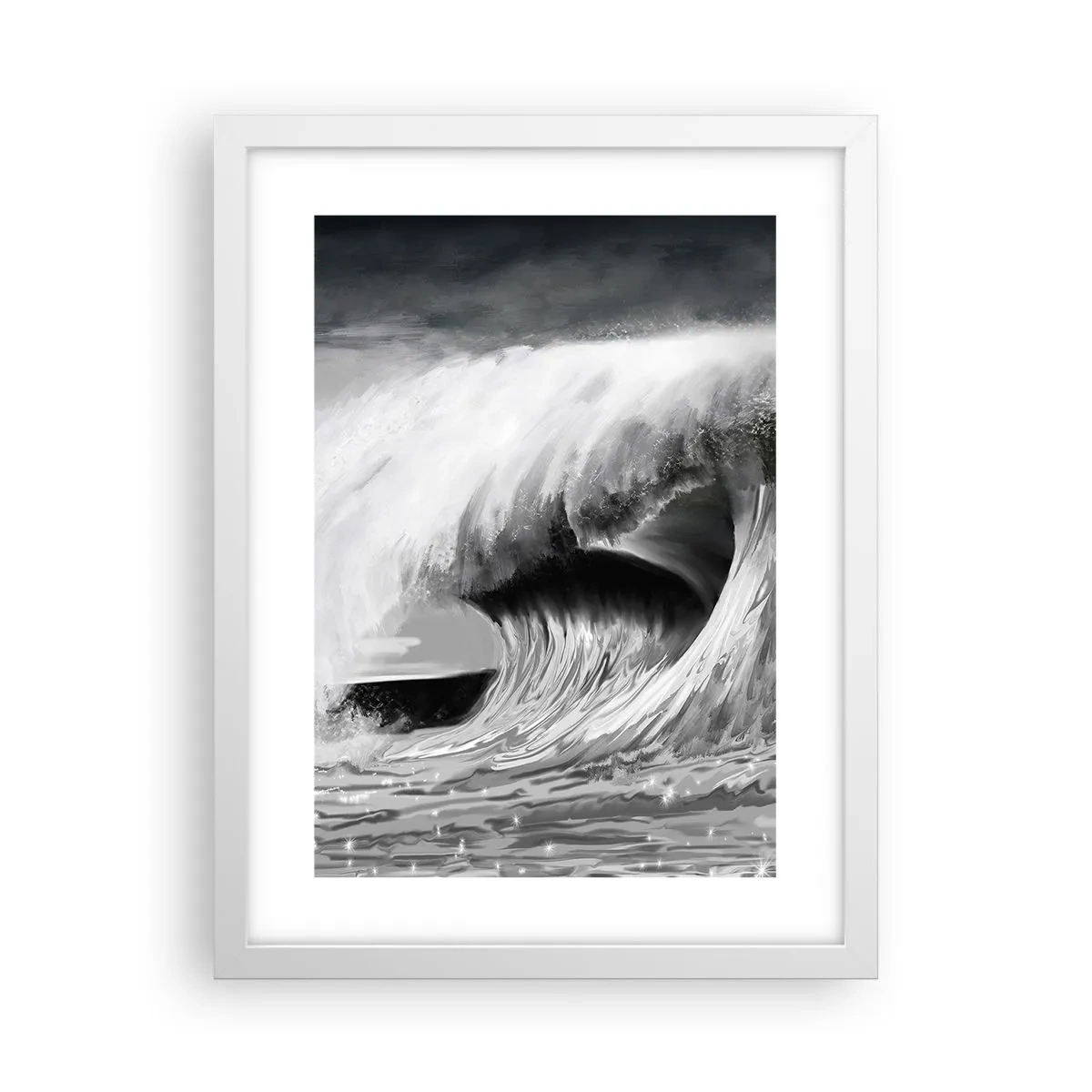 Poster in een witte lijst - De woede van de oceaan - 30x40 cm