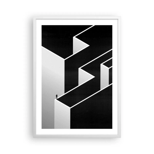 Poster in een witte lijst - Eenzaamheid op de top - 50x70 cm