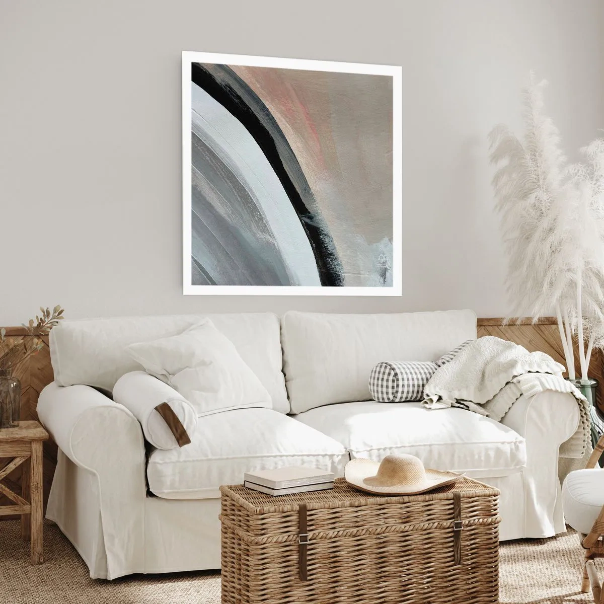 Poster - Compositie: boog van zwart en grijs - 30x30 cm