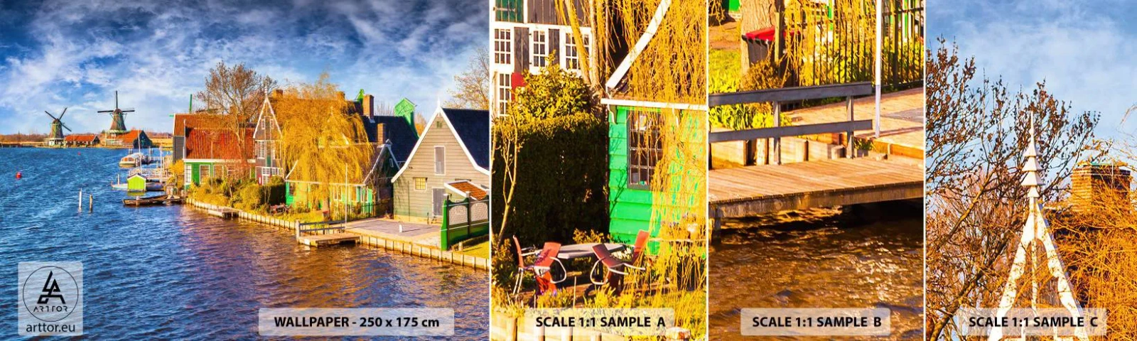 Fotobehang Staaltje Standard Eco - Eeuwenlang geen verandering - Landschap, Fan, Nederland - 100x30 cm