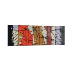 Schilderen op glas - Spontane compositie - 160x50 cm
