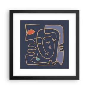 Poster in een zwarte lijst - In nadenken - 30x30 cm