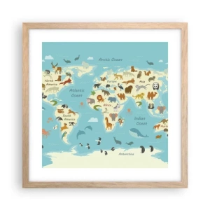 Een poster in een licht eiken lijst - Goede buren - 40x40 cm