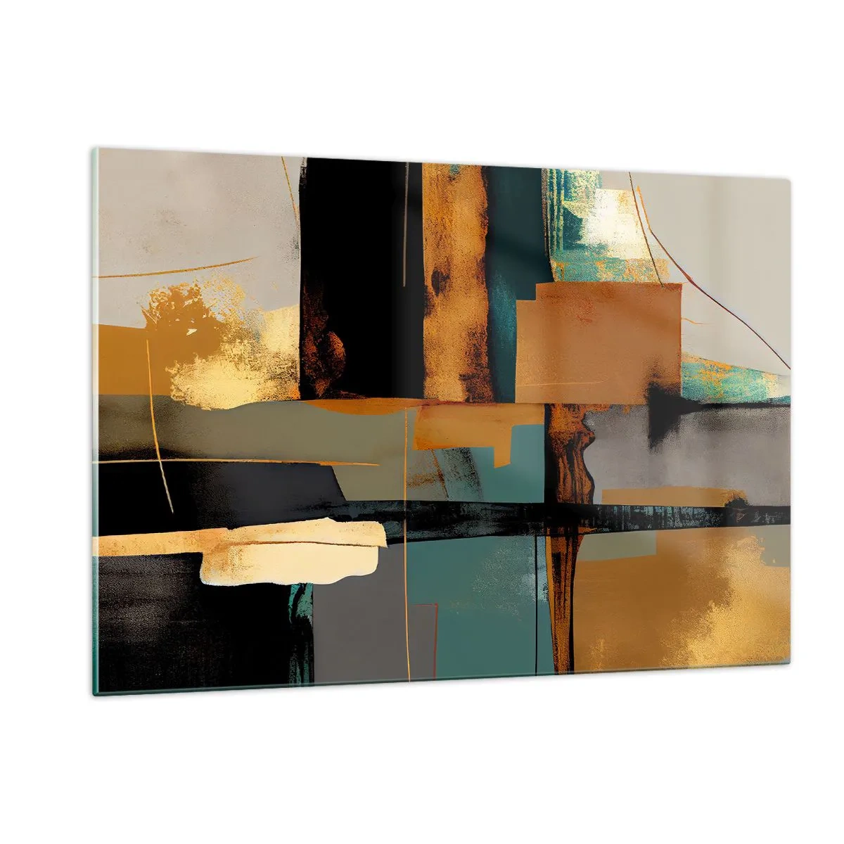 Schilderen op glas - Abstractie – licht en schaduw - 120x80 cm
