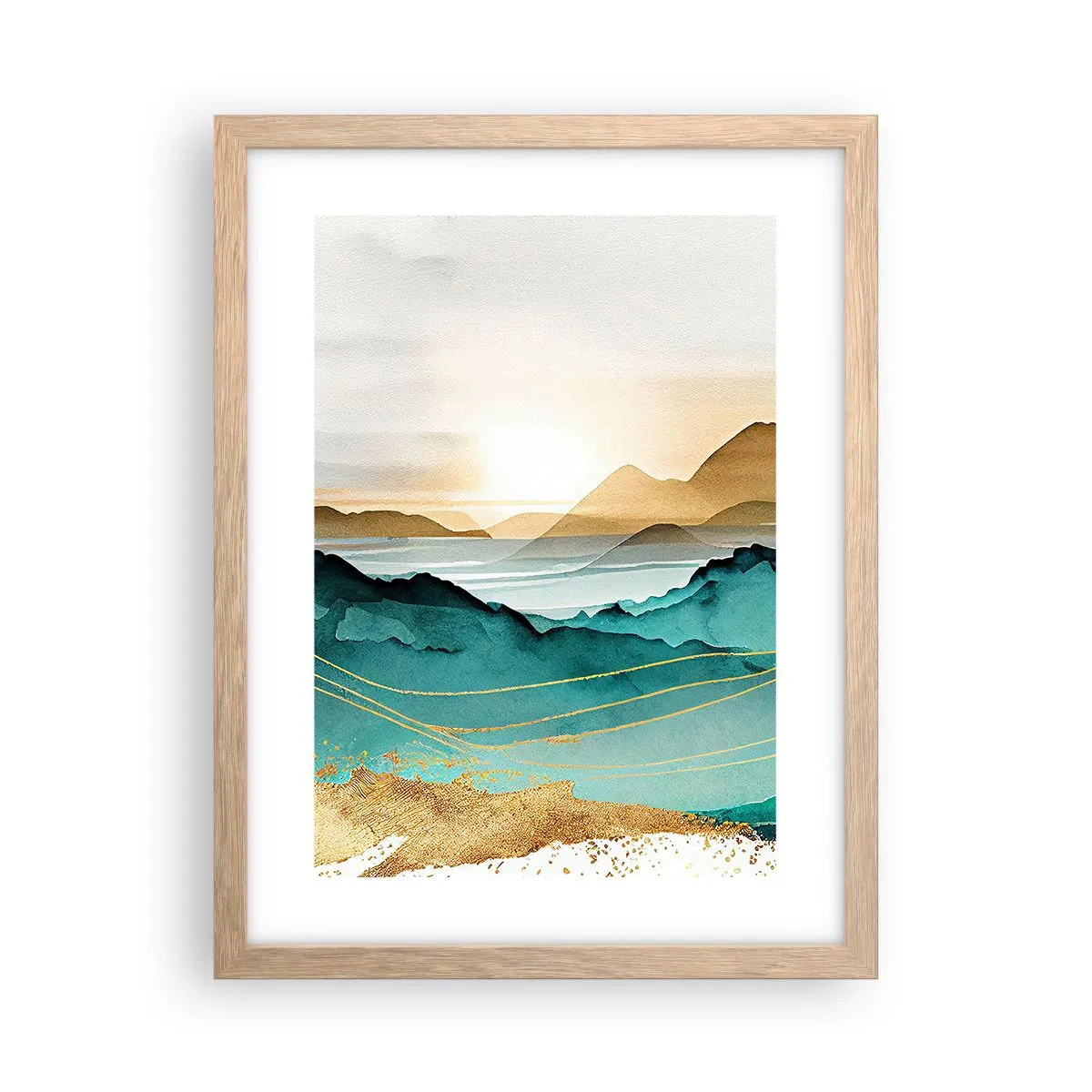 Een poster in een licht eiken lijst - Op de rand van abstractie – landschap - 30x40 cm