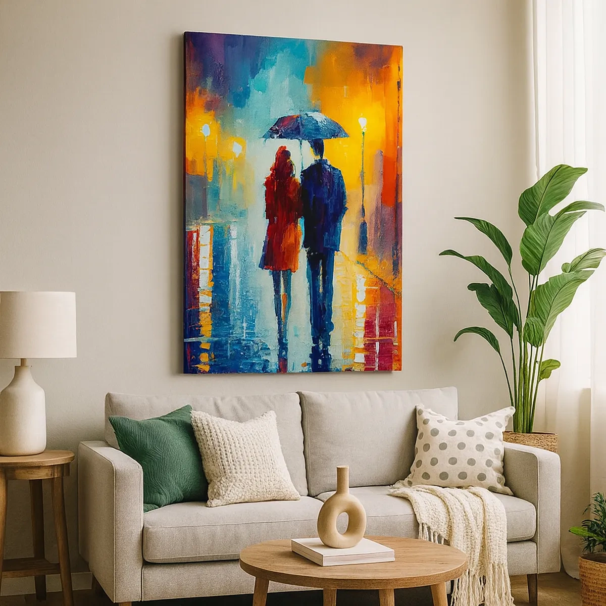 Schilderen op canvas - Samen – een kleurrijke nacht - 50x70 cm