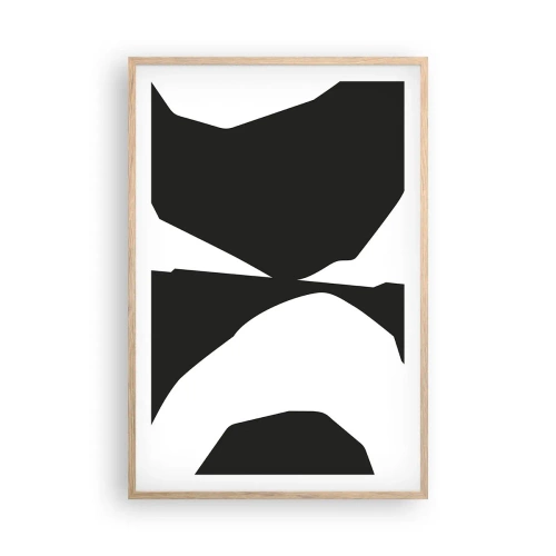 Een poster in een licht eiken lijst - Positief – negatief - 61x91 cm
