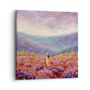 Schilderen op canvas - In een lavendelwereld - 30x30 cm