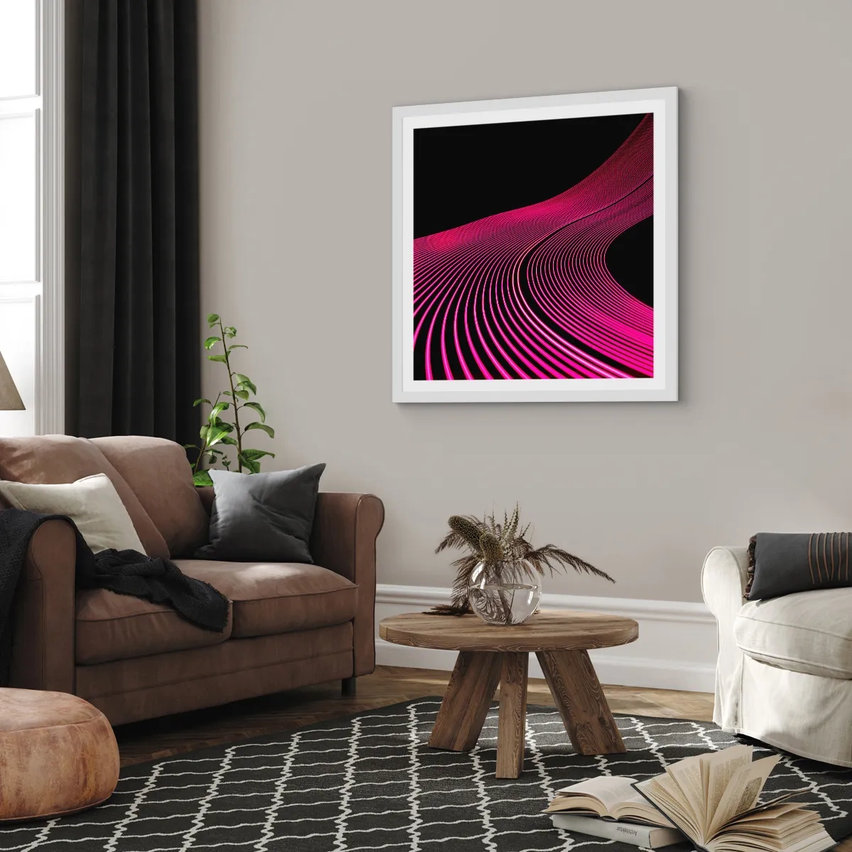 Poster in een witte lijst - Avenue van licht - 40x40 cm