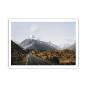 Poster - De weg naar het hart van de bergen - 100x70 cm