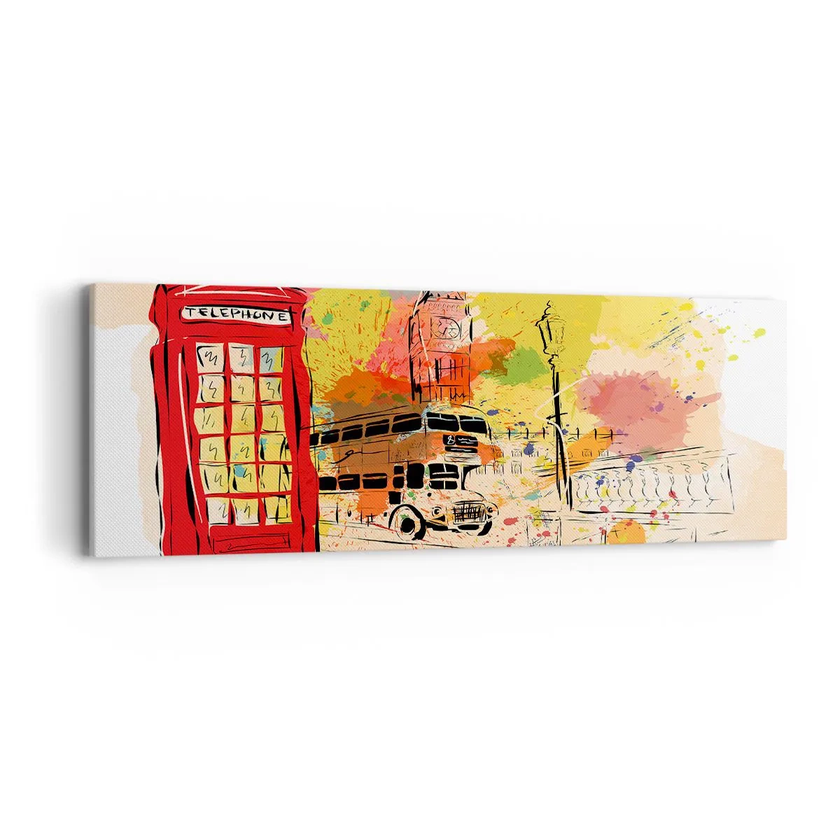 Schilderen op canvas - De stad van de afwisseling - 90x30 cm