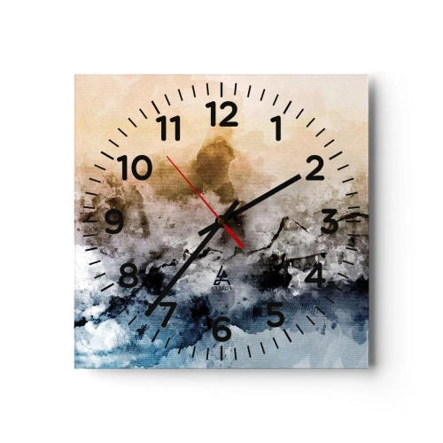 Wandklok - Klok - Verdronken in een wolk van mist - 30x30 cm