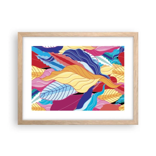 Een poster in een licht eiken lijst - Een kleurrijke puinhoop - 40x30 cm