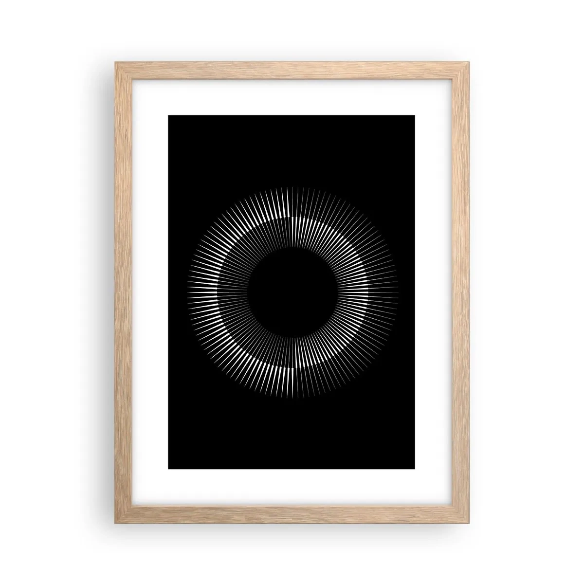 Een poster in een licht eiken lijst - Zwarte zon - 30x40 cm