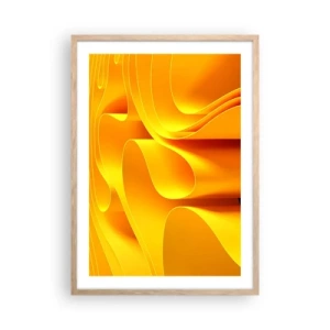 Een poster in een licht eiken lijst - Als de golven van de zon - 50x70 cm