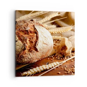 Schilderen op canvas - Smakelijk, geurig, knapperig - 70x70 cm