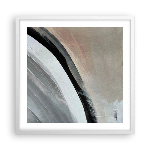 Poster in een witte lijst - Compositie: boog van zwart en grijs - 50x50 cm