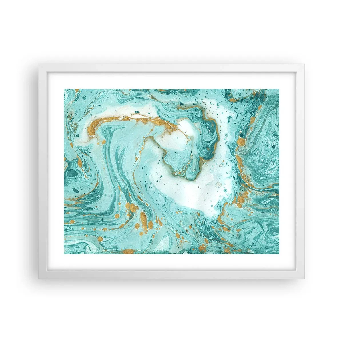 Poster in een witte lijst - Onder de grote golf van het Edo-tijdperk - 50x40 cm