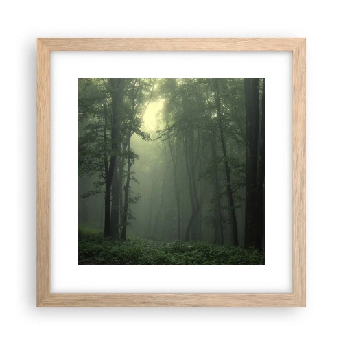 Een poster in een licht eiken lijst - Voordat hij wakker wordt - 30x30 cm