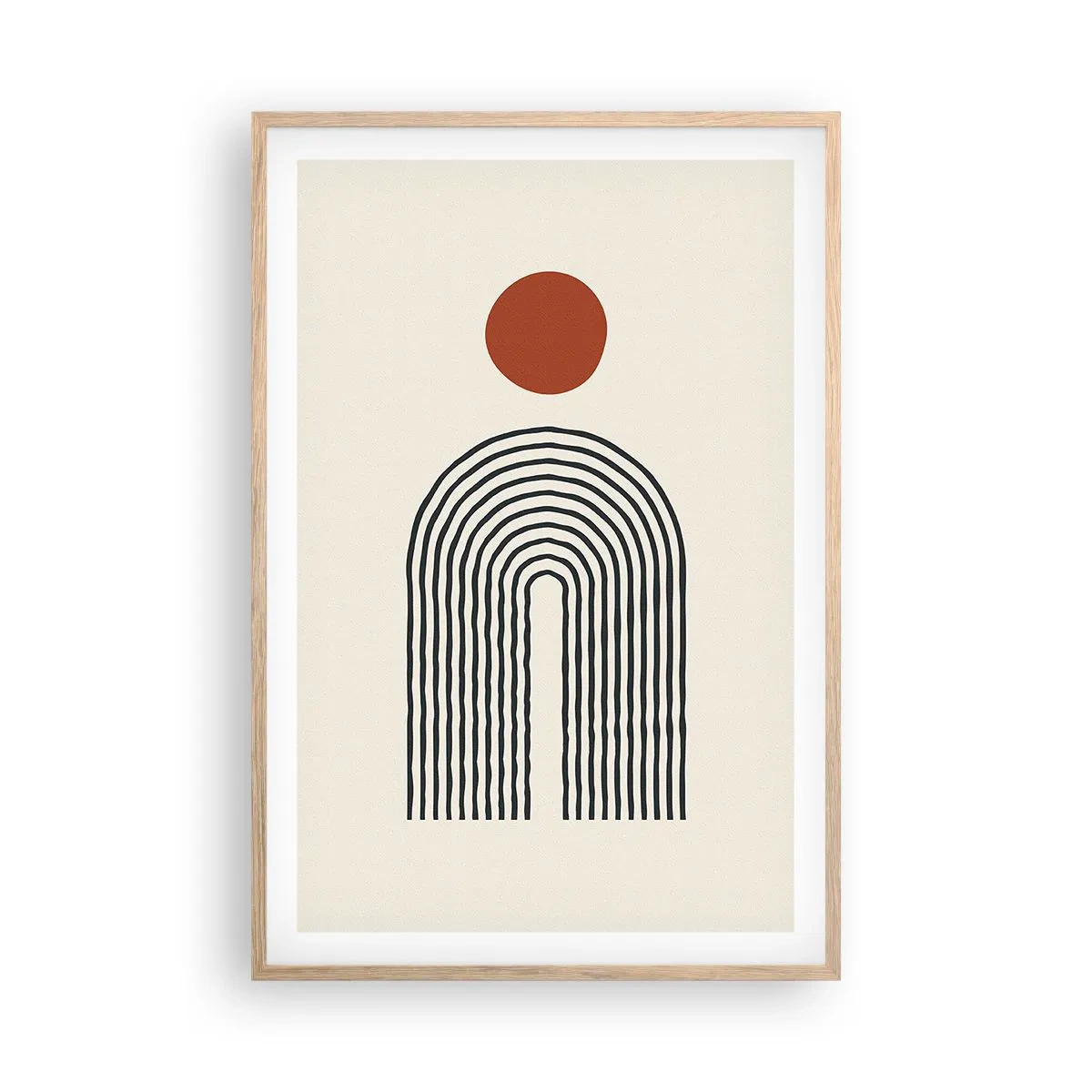 Een poster in een licht eiken lijst - Magnetisme van vormen en kleuren - 61x91 cm