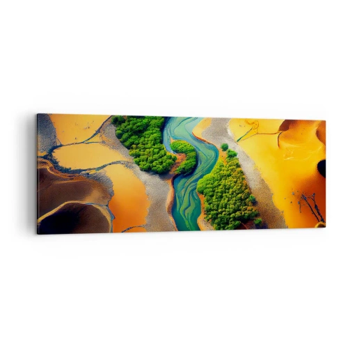 Schilderen op canvas - Levengevende rivier - 140x50 cm