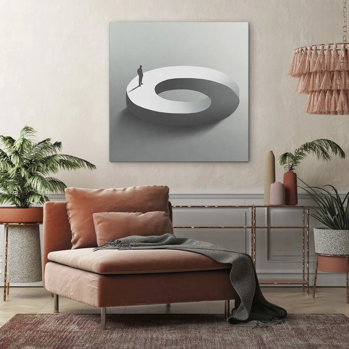 Schilderen op canvas - En wees hier slim - 50x50 cm