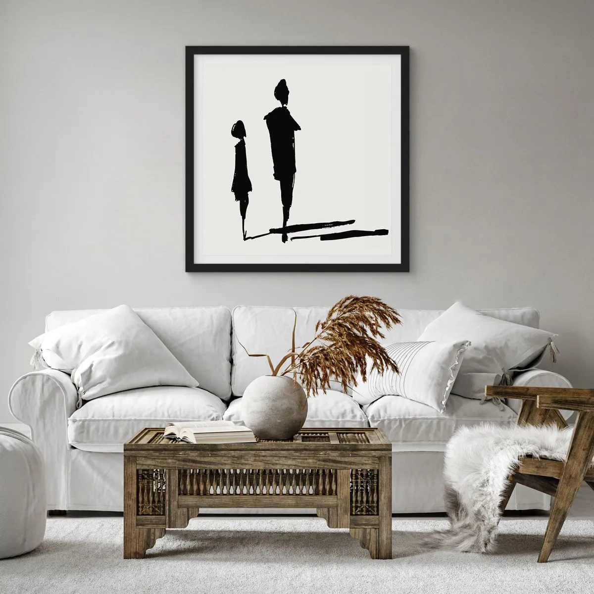 Poster in een zwarte lijst - Zeker samen? - 30x30 cm