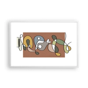 Poster in een witte lijst - Abstractie die het glimlachen waard is - 91x61 cm