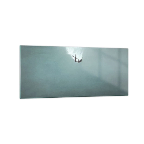 Schilderen op glas - In de armen van de oceaan - 120x50 cm