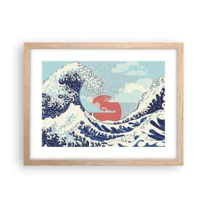Een poster in een licht eiken lijst - Van Japanse inspiratie - 40x30 cm