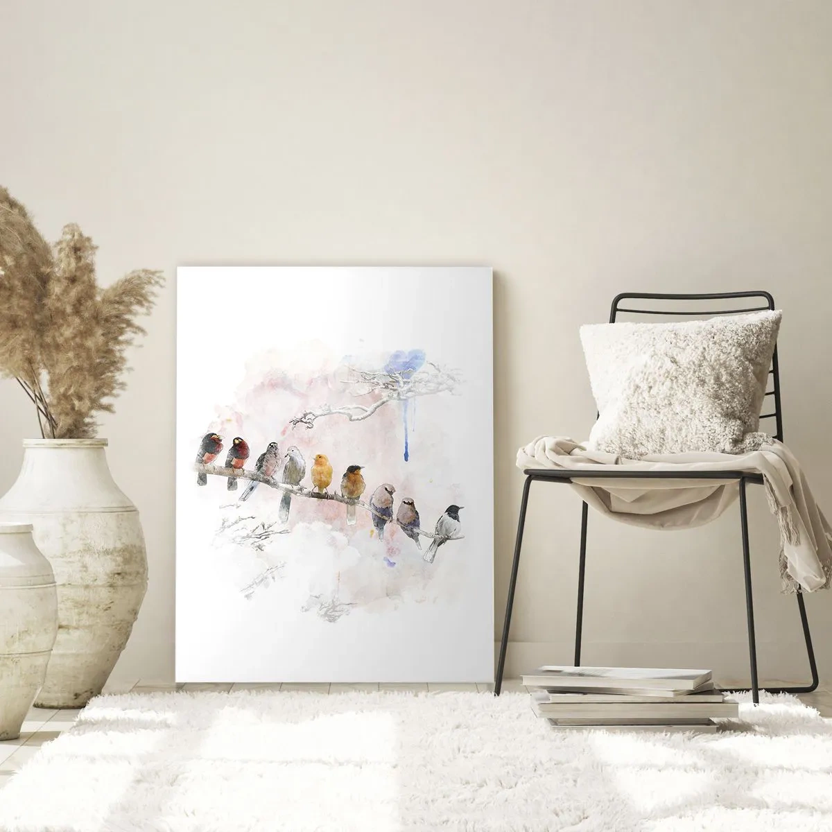 Schilderen op glas - Gevleugelde ontmoeting - 80x120 cm