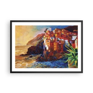 Poster in een zwarte lijst - Italiaanse sfeer - 70x50 cm