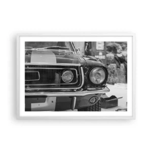 Poster in een witte lijst - Hard rijden - 70x50 cm