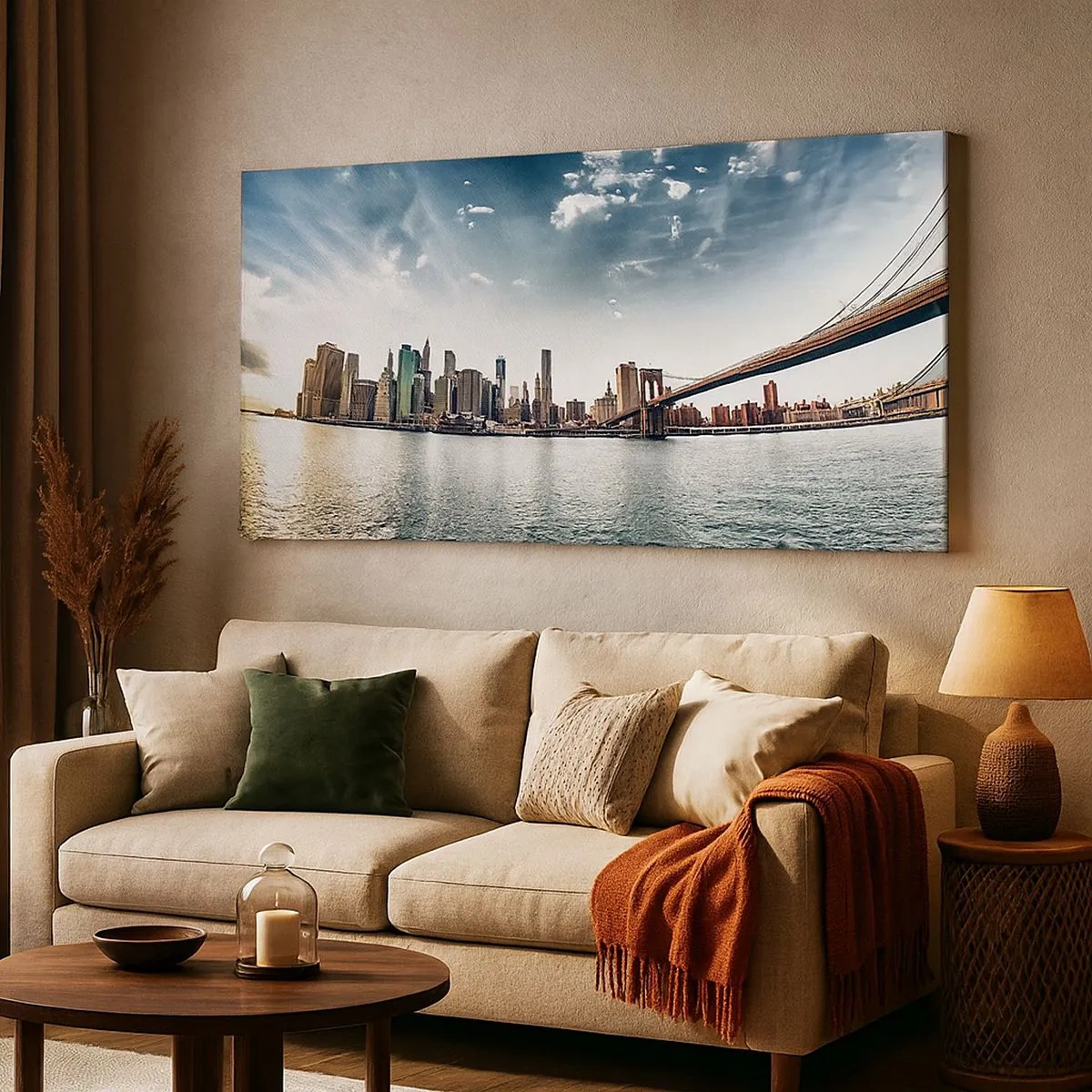 Schilderen op canvas - Het glazen eiland - 100x40 cm